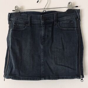 Skargorn W25 Faded Black Wash/Shadowland Double Side-Zip Denim Miniskirt